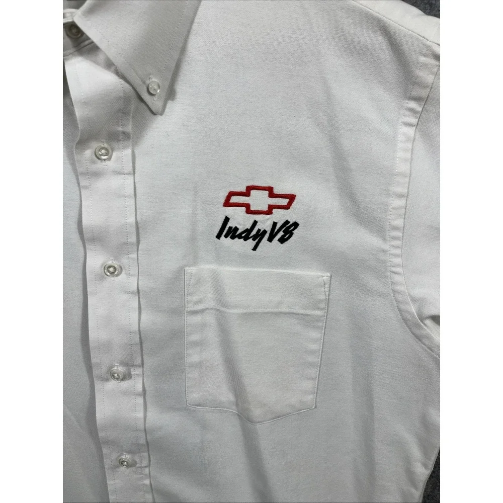 VTG‎  1990's Chevy Indy V8 Crew Shirt Size Large/ 16 1/2 \Arrow Dover \White - Picture 2 of 10